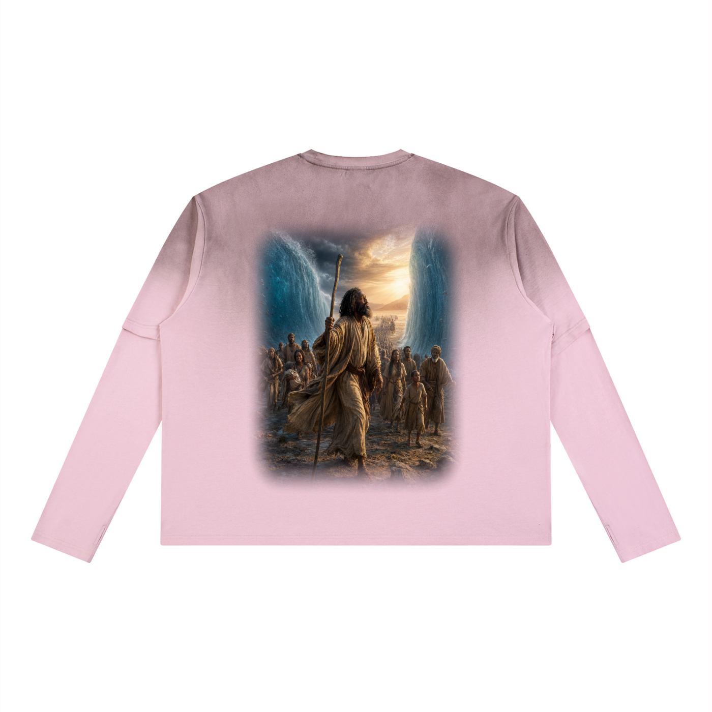 Jubilore “Moses” Unisex Vintage Wash Layered T-Shirt