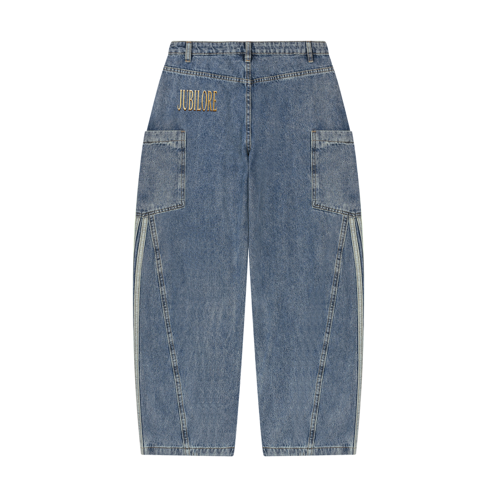 Jubiloré Women's Vintage Wash Barrel Leg Jeans