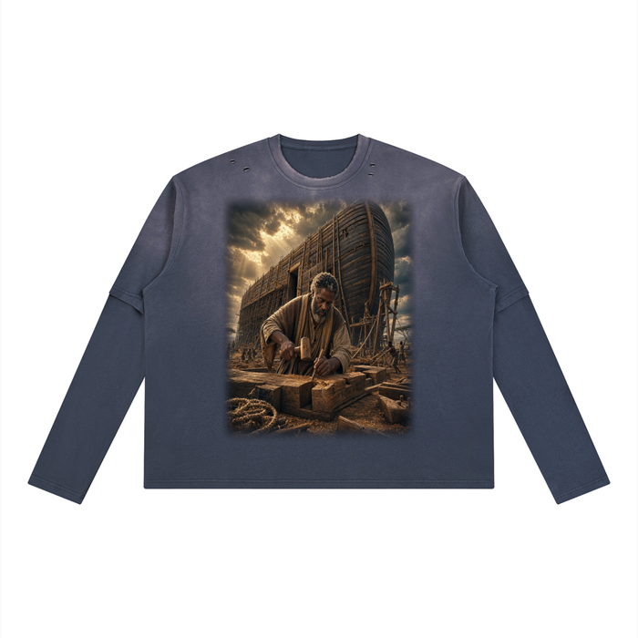Jubilore "Noah" Unisex Vintage Wash Layered T-Shirt
