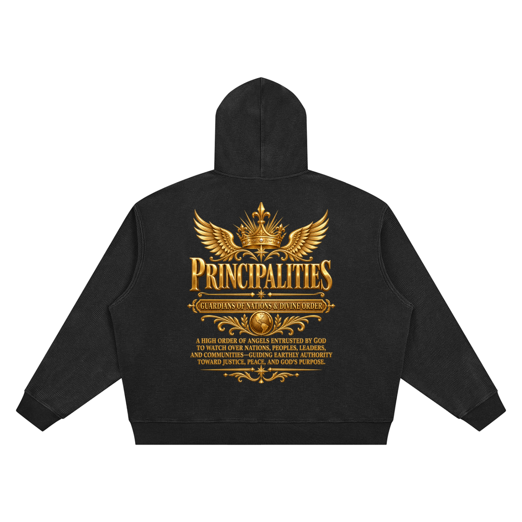Jubilore "Principalities" Unisex Vintage Wash Waffle Boxy Hoodie
