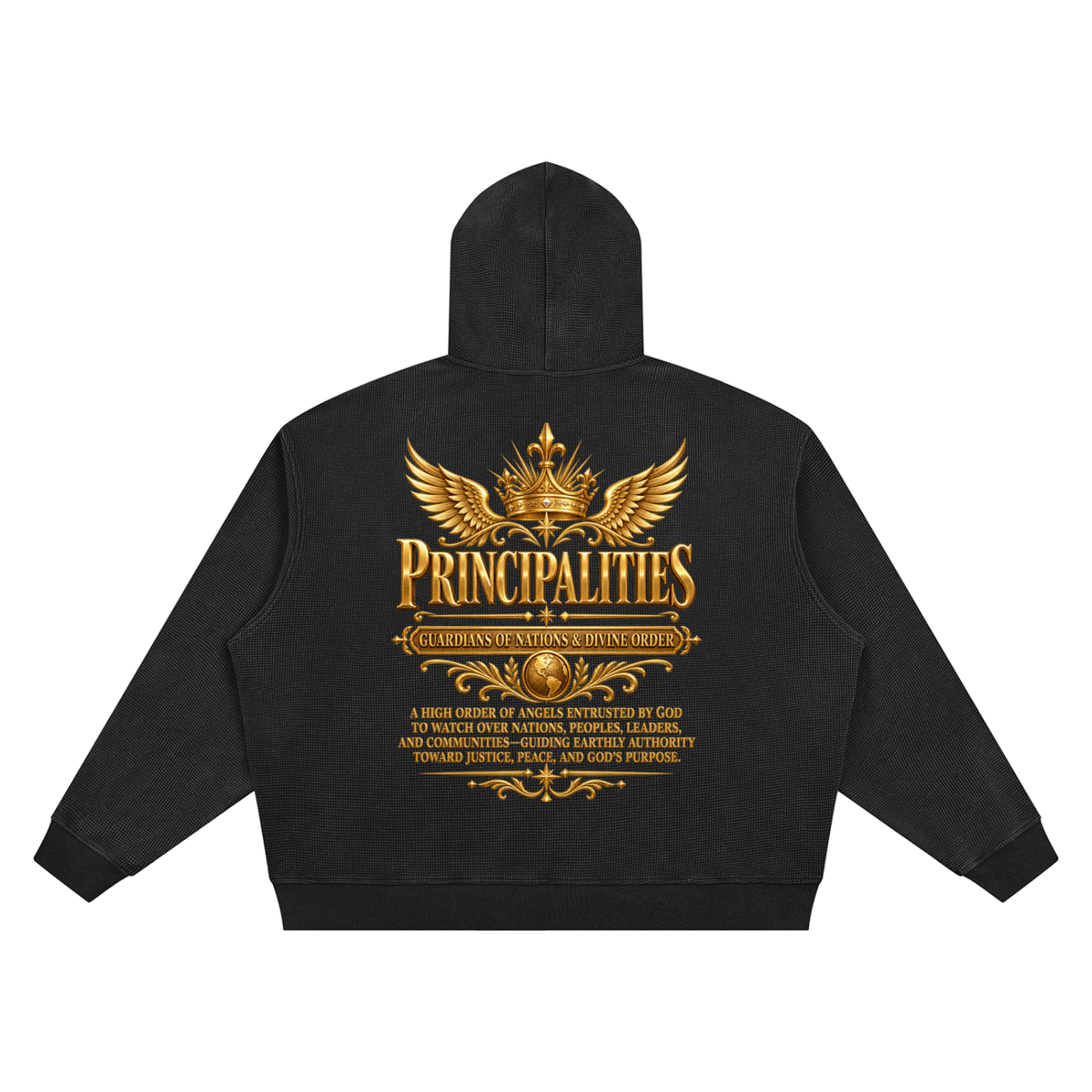 Jubilore "Principalities" Unisex Vintage Wash Waffle Boxy Hoodie