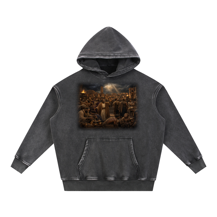 Jubilore "Sodom & Gomorroh" Snow Wash Fleece Oversize Hoodie
