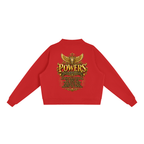 Jubiloré "Powers" Essential Fleece Mock-Neck Crew Sweatshirt