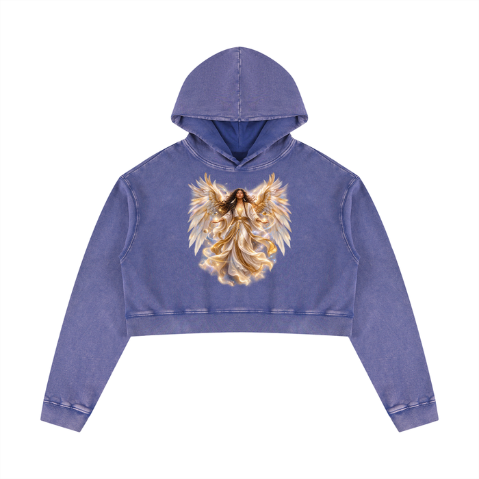 Jubiloré "Virtues" Women’s Mineral Washed Crop Hoodie