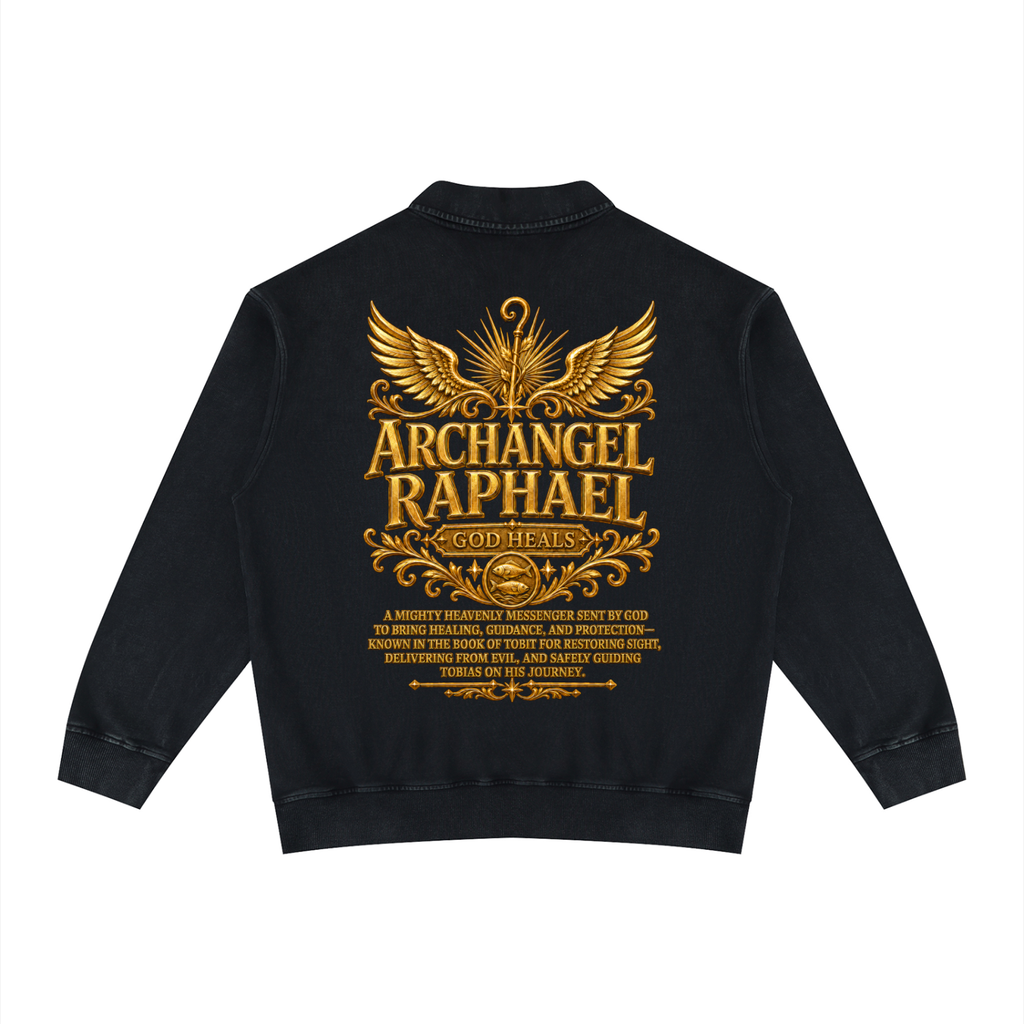Jubilore "Raphael" Unisex Vintage Wash Collared Sweatshirt
