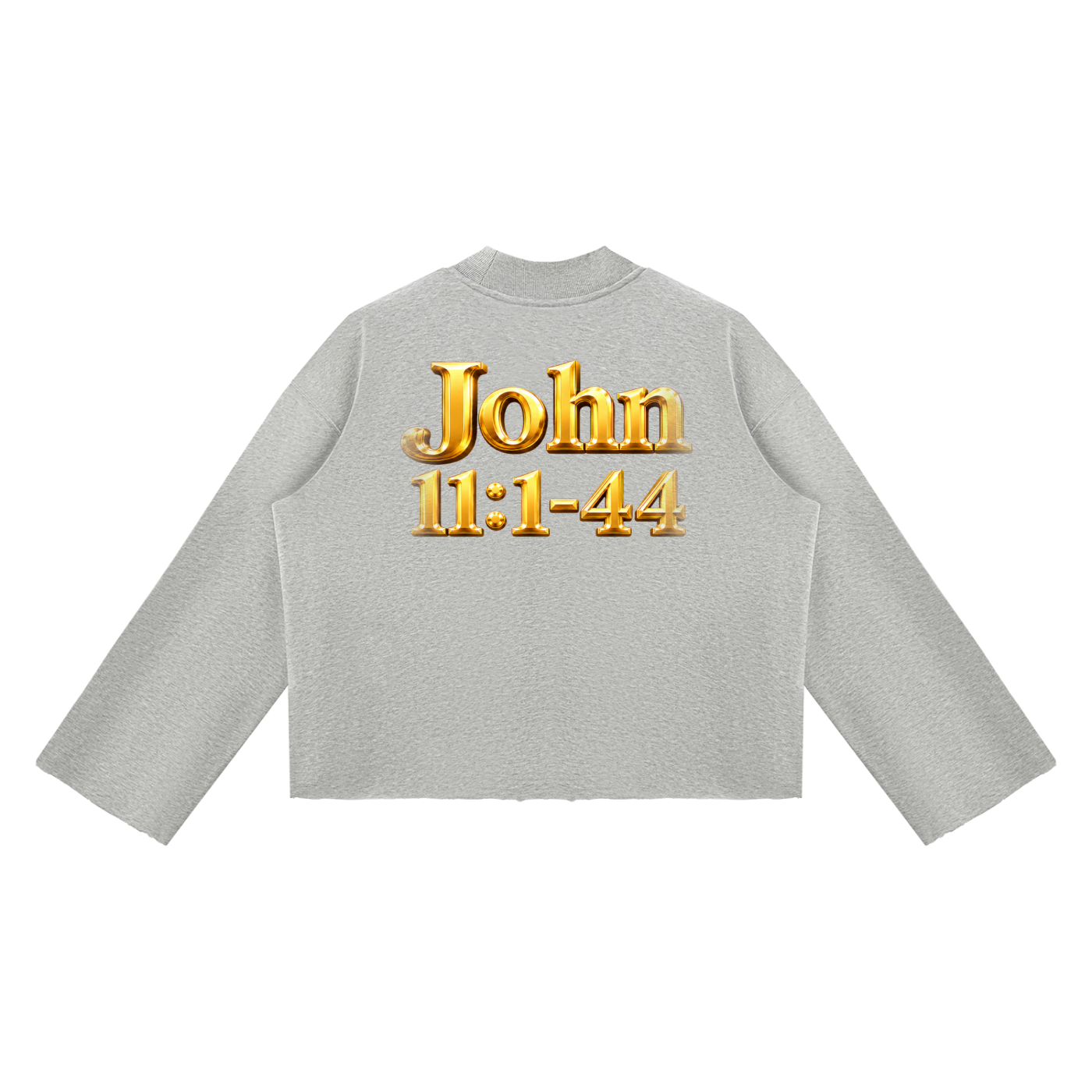 Jubiloré “Jesus Resurrects Lazarus” Unisex Mock Neck Raw Edge Boxy Sweatshirt