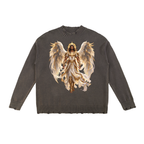 Jubilore "Powers" Vintage Washed Hand-Frayed Sweater