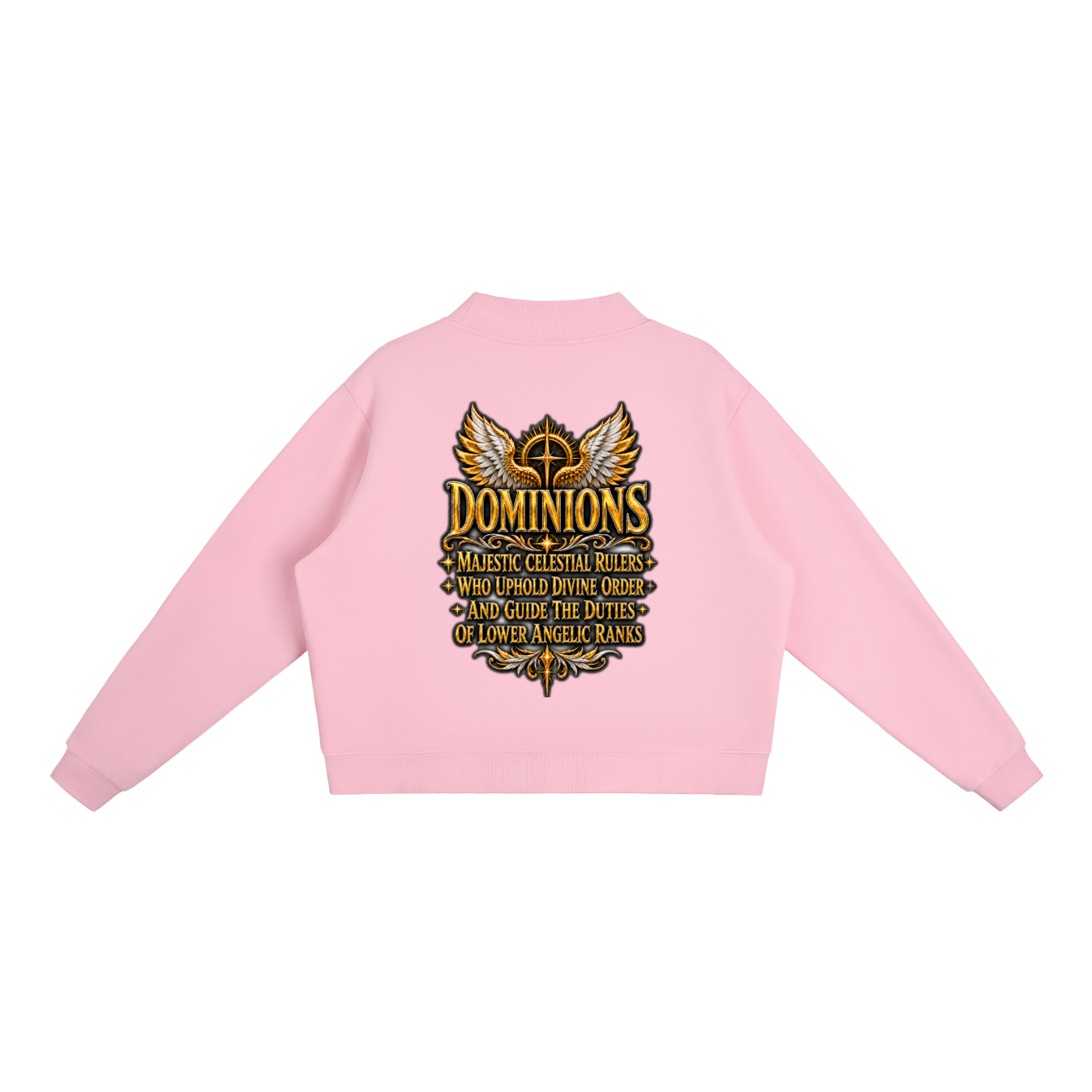 Jubiloré "Dominions" Essential Fleece Mock-Neck Crew Sweatshirt