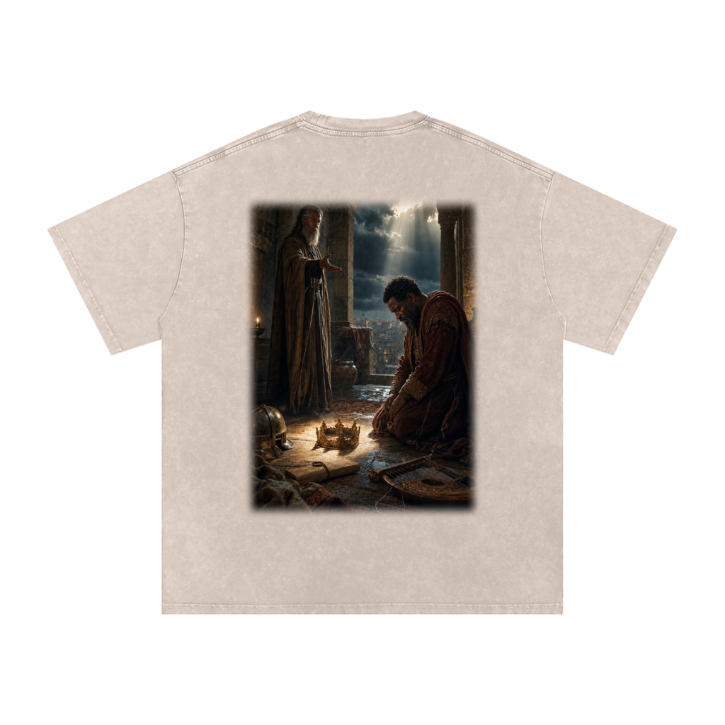 Jubilore “David” Snow Washed Oversized Cotton T-Shirt