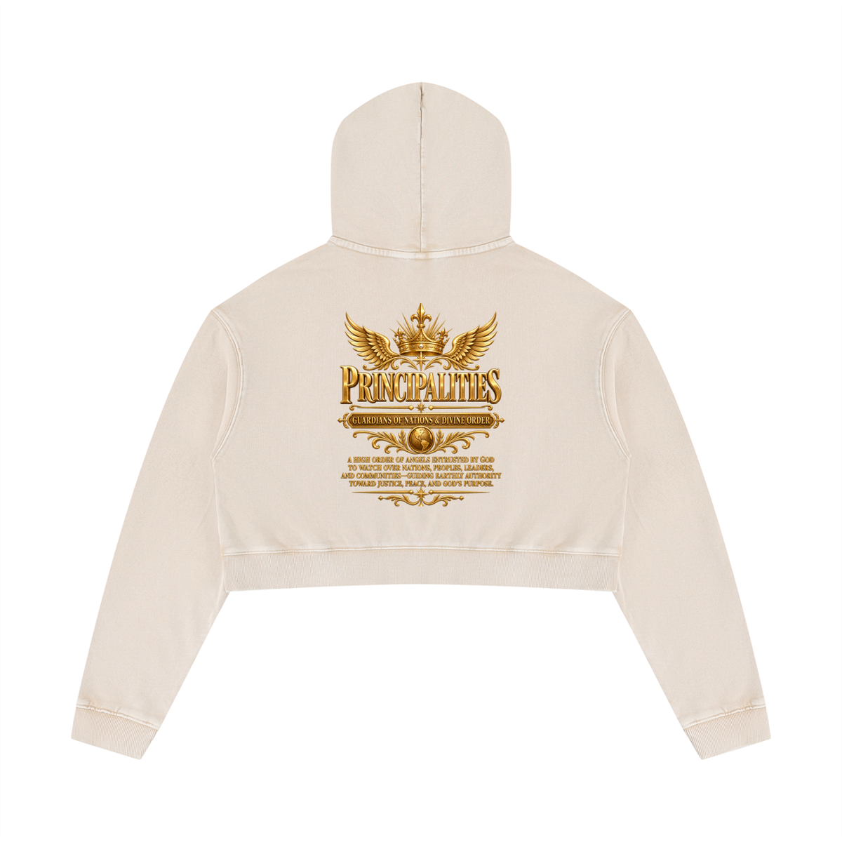Jubiloré "Principalities" Women’s Mineral Washed Crop Hoodie