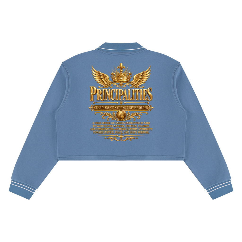 Jubiloré "Principalities" Women’s Crop Collared Sweatshirt