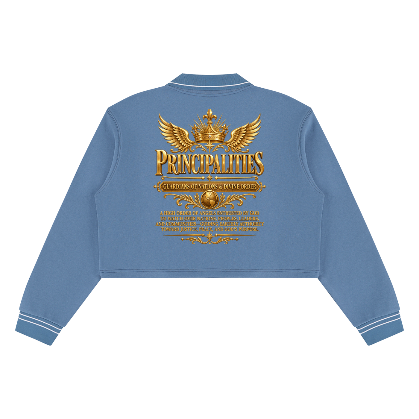 Jubiloré "Principalities" Women’s Crop Collared Sweatshirt