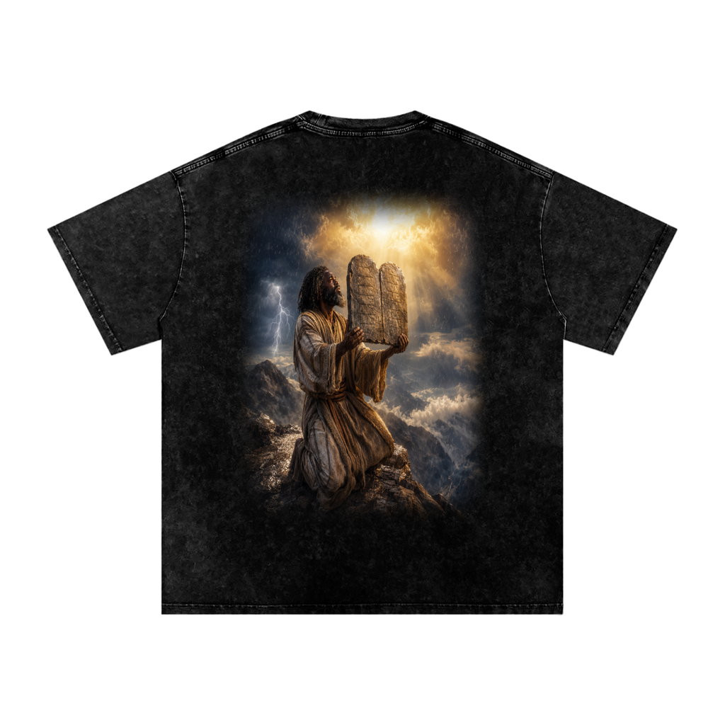 Jubilore “Moses” Snow Washed Oversized Cotton T-Shirt