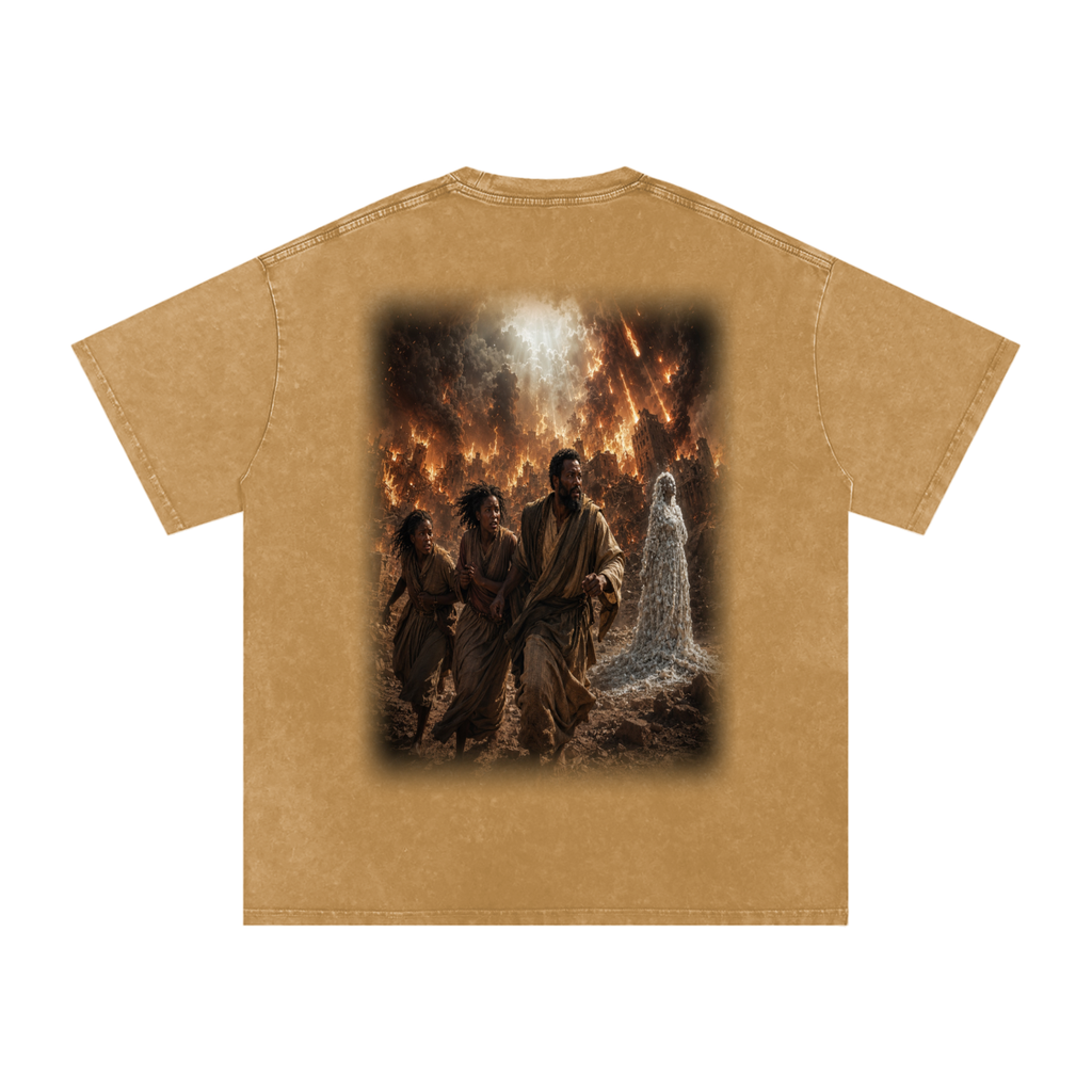 Jubilore "Sodom & Gomorrah" Snow Washed Oversized Cotton T-Shirt