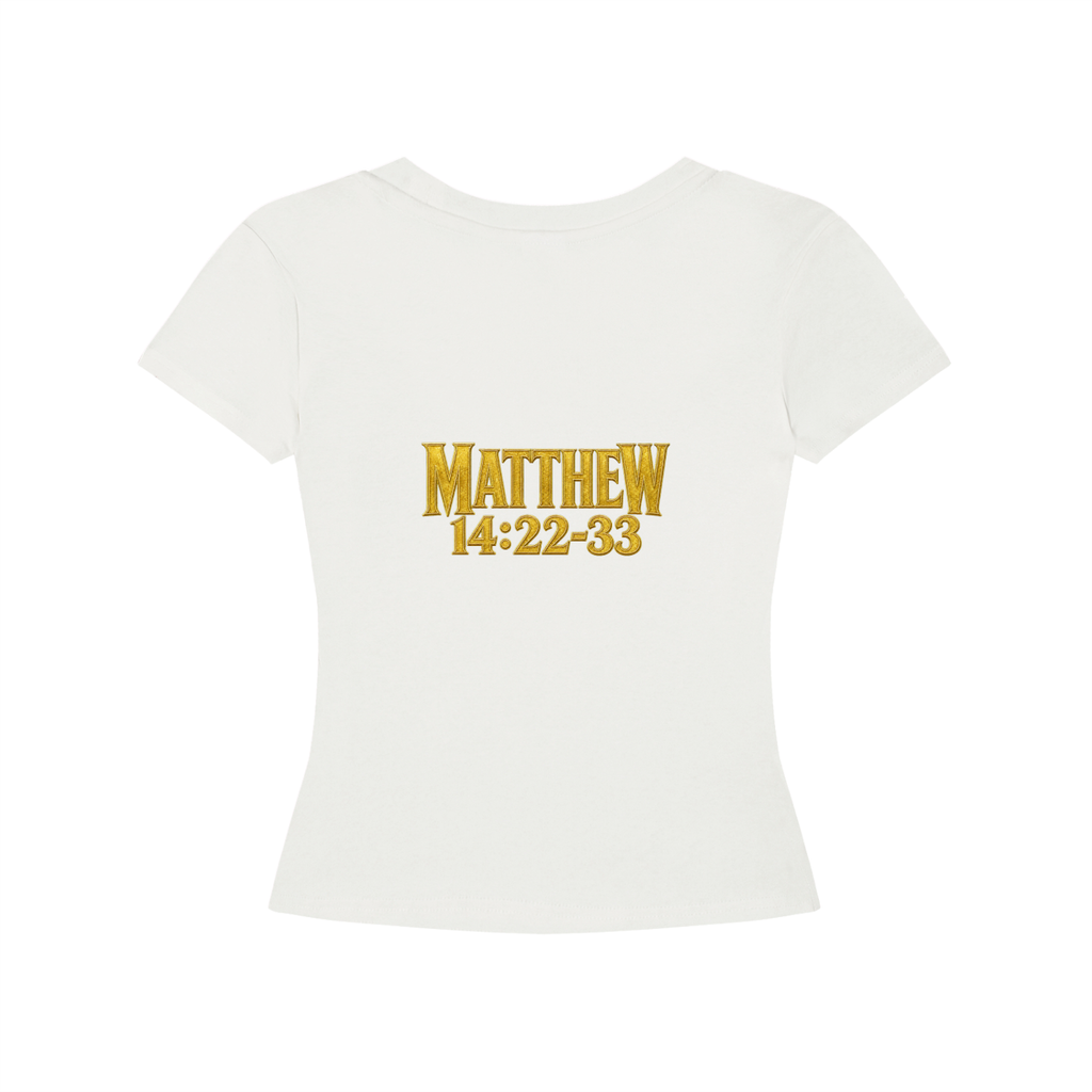 Jubiloré "Jesus Walks On Water" Women's Longline Slim-Fit T-Shirt