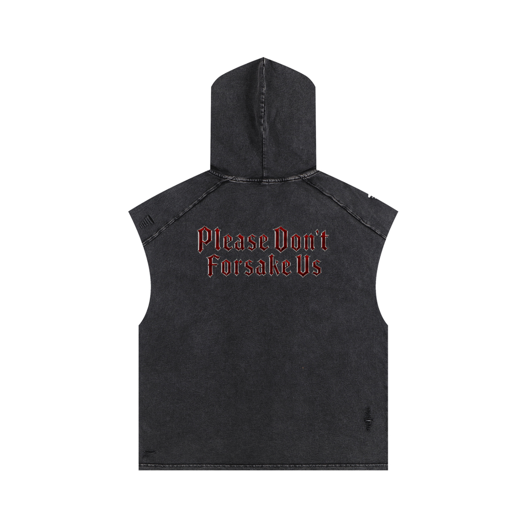 Jubilore Darkhorse Snow Washed Boxy Hooded Tank Top
