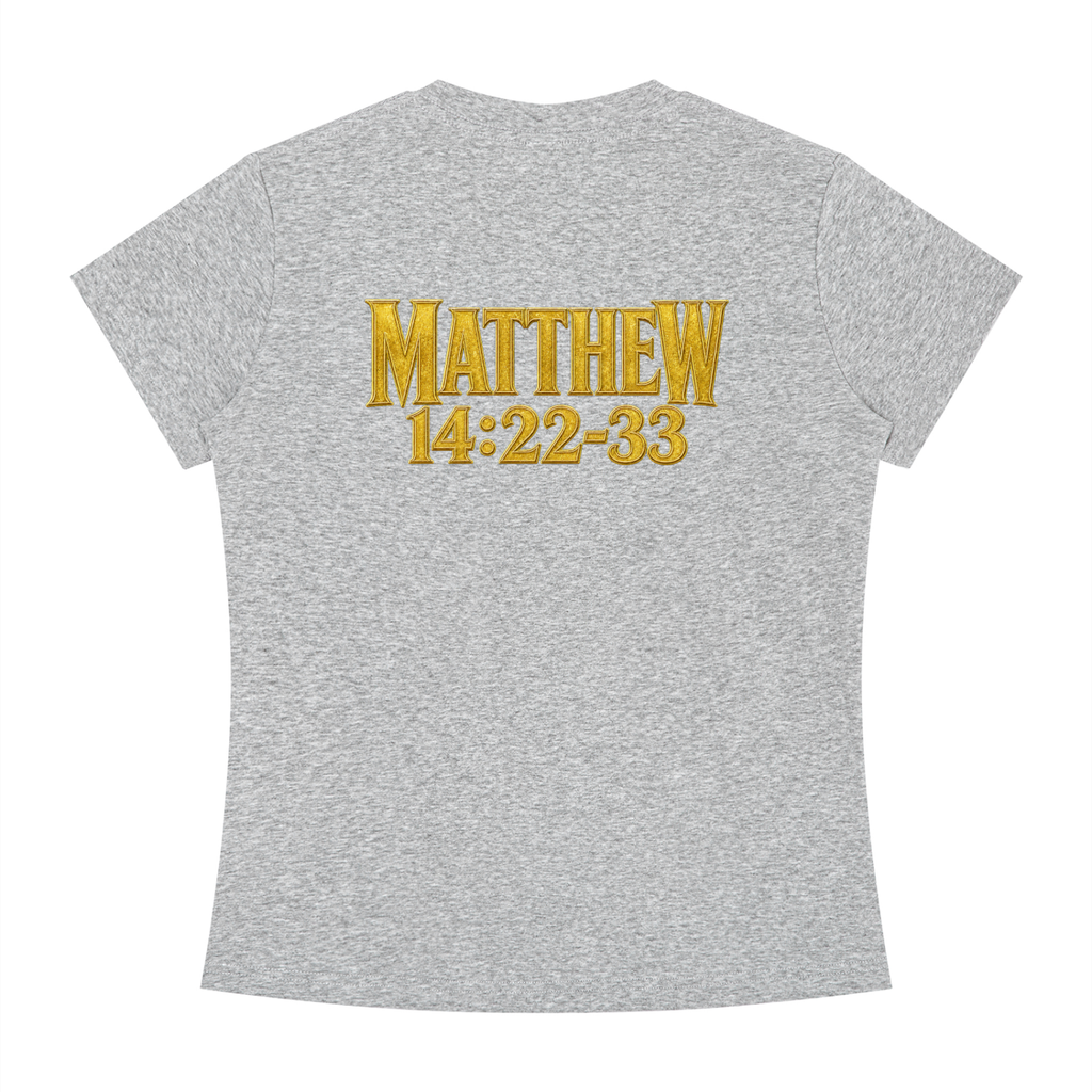Jubiloré "Jesus Walks On Water" Women's Slim Fit Crewneck T-Shirt