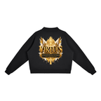 Jubiloré "Virtues" Essential Fleece Mock-Neck Crew Sweatshirt