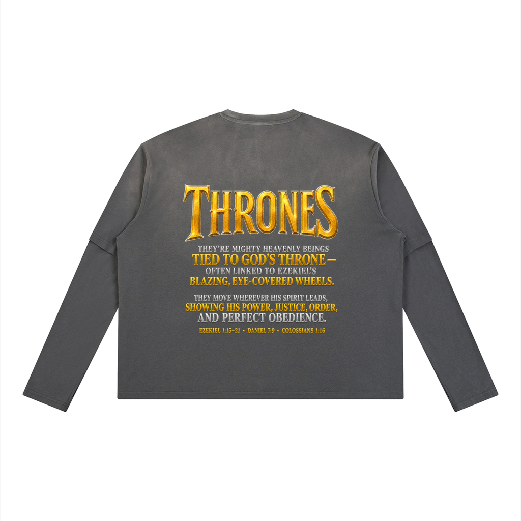 Jubilore Thrones Unisex Vintage Wash Layered T-Shirt
