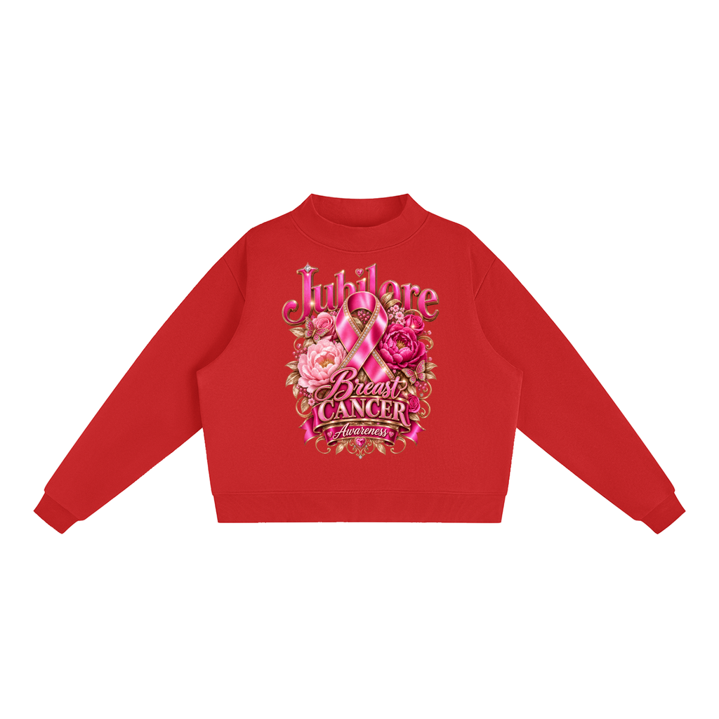 Jubiloré "BCA" Essential Fleece Mock-Neck Crew Sweatshirt