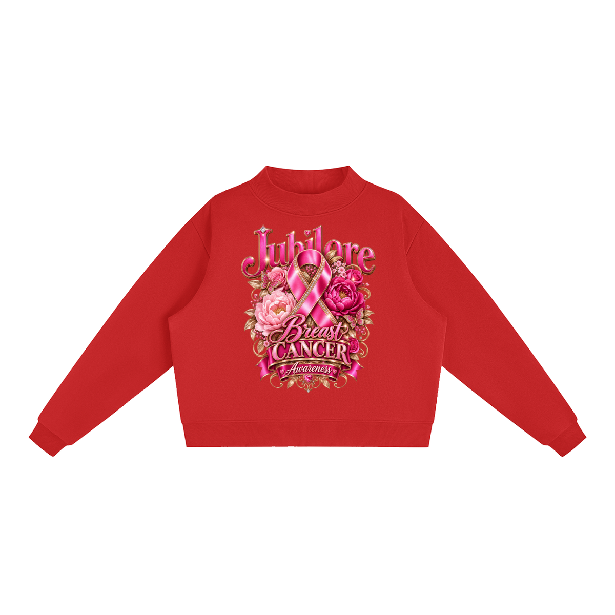 Jubiloré "BCA" Essential Fleece Mock-Neck Crew Sweatshirt