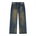 Jubilore Men's Vintage Wash Wide Leg Denim Jeans
