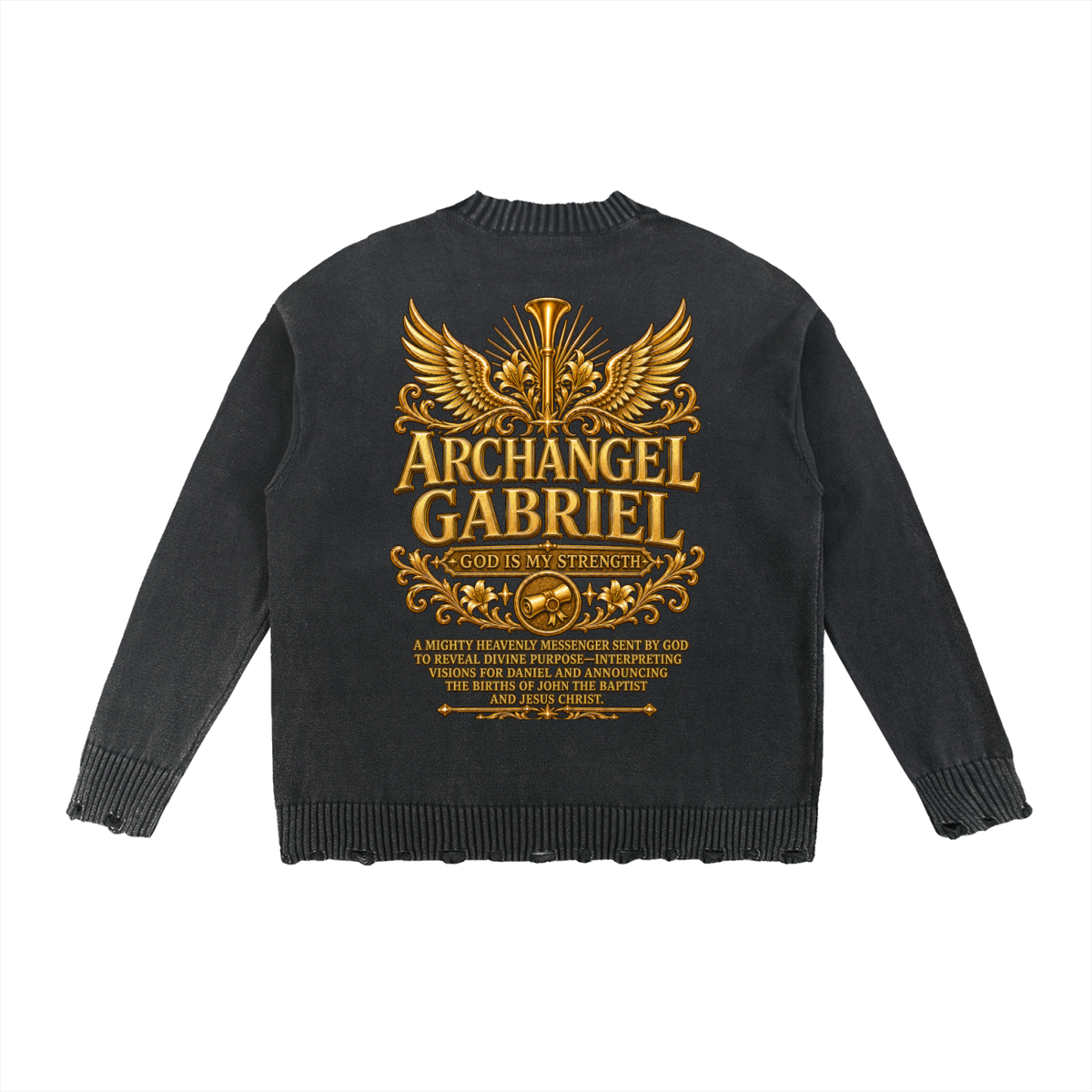 Jubilore "Gabriel" Vintage Washed Hand-Frayed Sweater