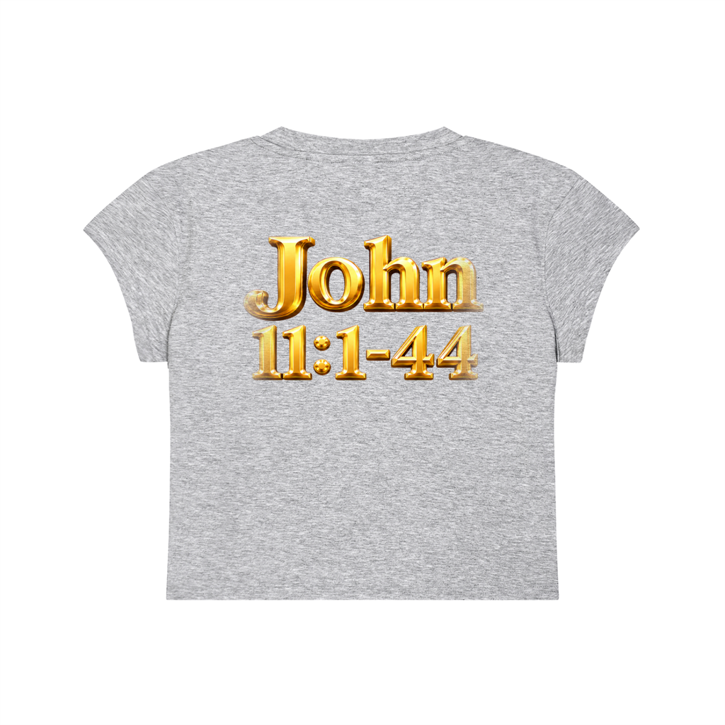 Jubiloré “Jesus Resurrects Lazarus” Women's Slim-Fit Cropped T-Shirt