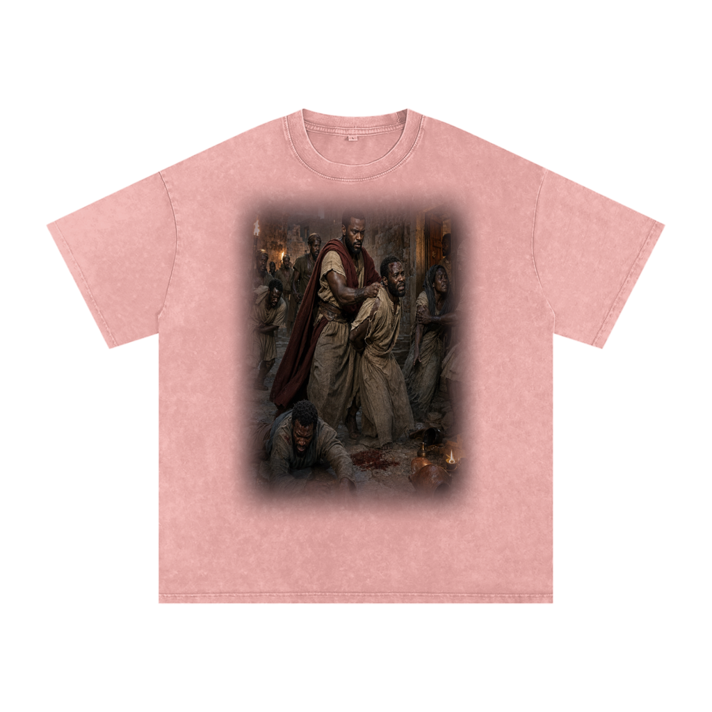 Jubilore “Paul” Snow Washed Oversized Cotton T-Shirt