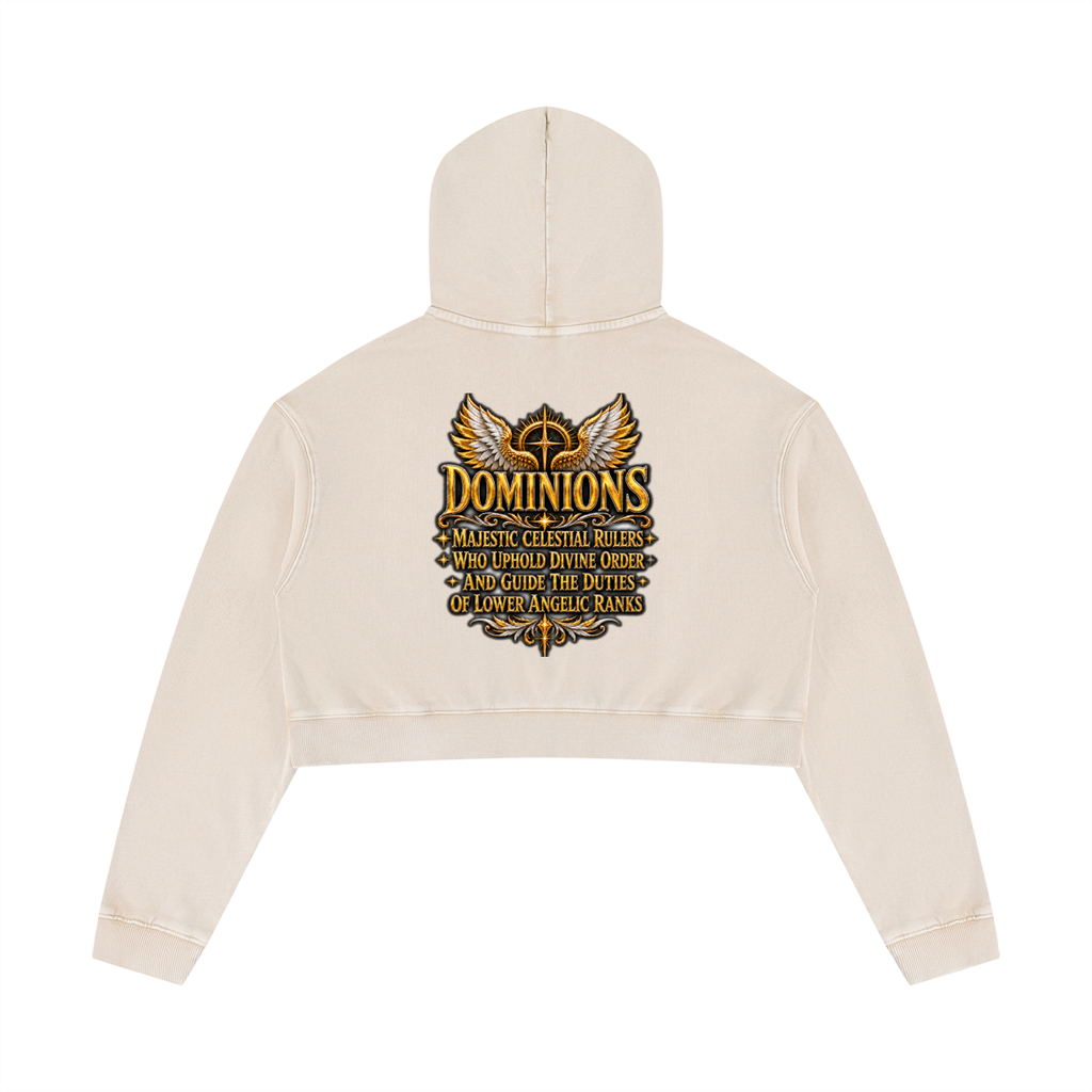 Jubiloré "Dominions" Women’s Mineral Washed Crop Hoodie