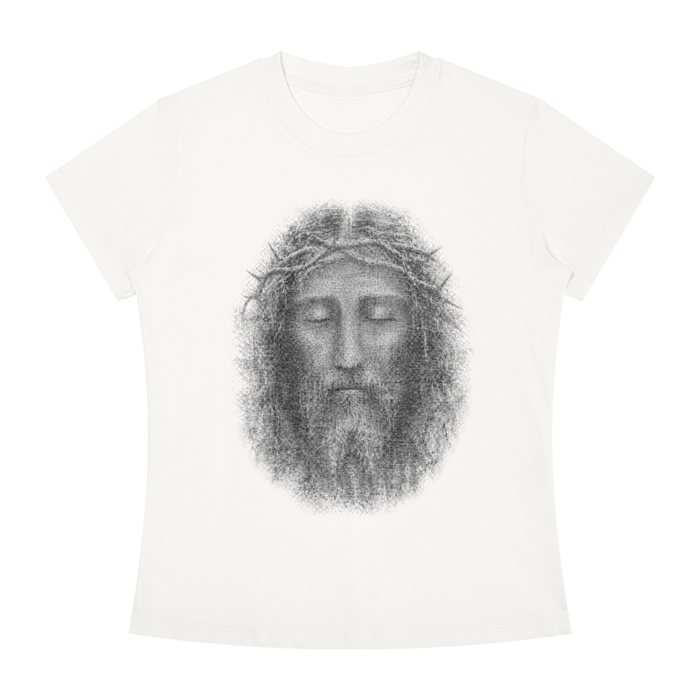 Jubiloré "Shroud of Turin" Women's Slim Fit Crewneck T-Shirt